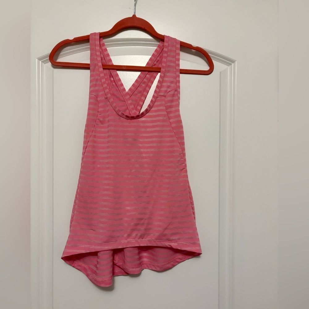 ZYIA Pink and White Striped Tank Top